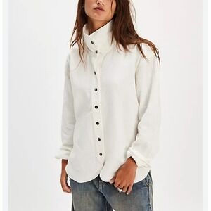 We the Free People Buddy Double Cloth Shirt Top Jacket Button Down Cotton Size M